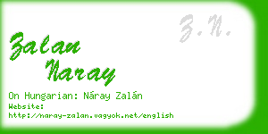 zalan naray business card