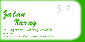 zalan naray business card